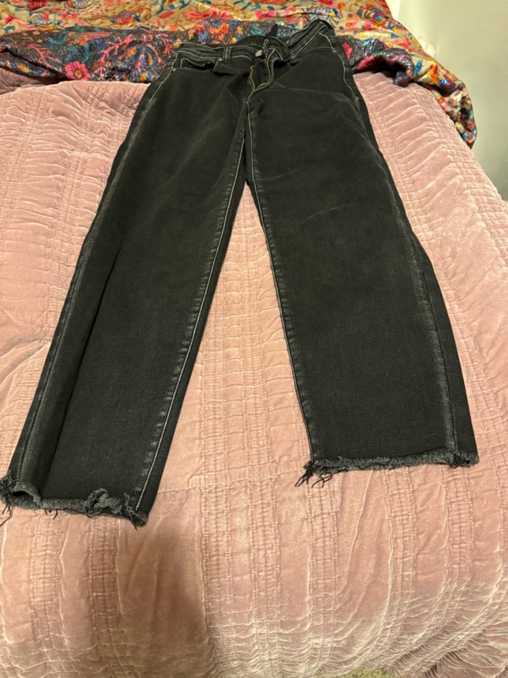 Risen Women's Straight Leg Jeans in Black